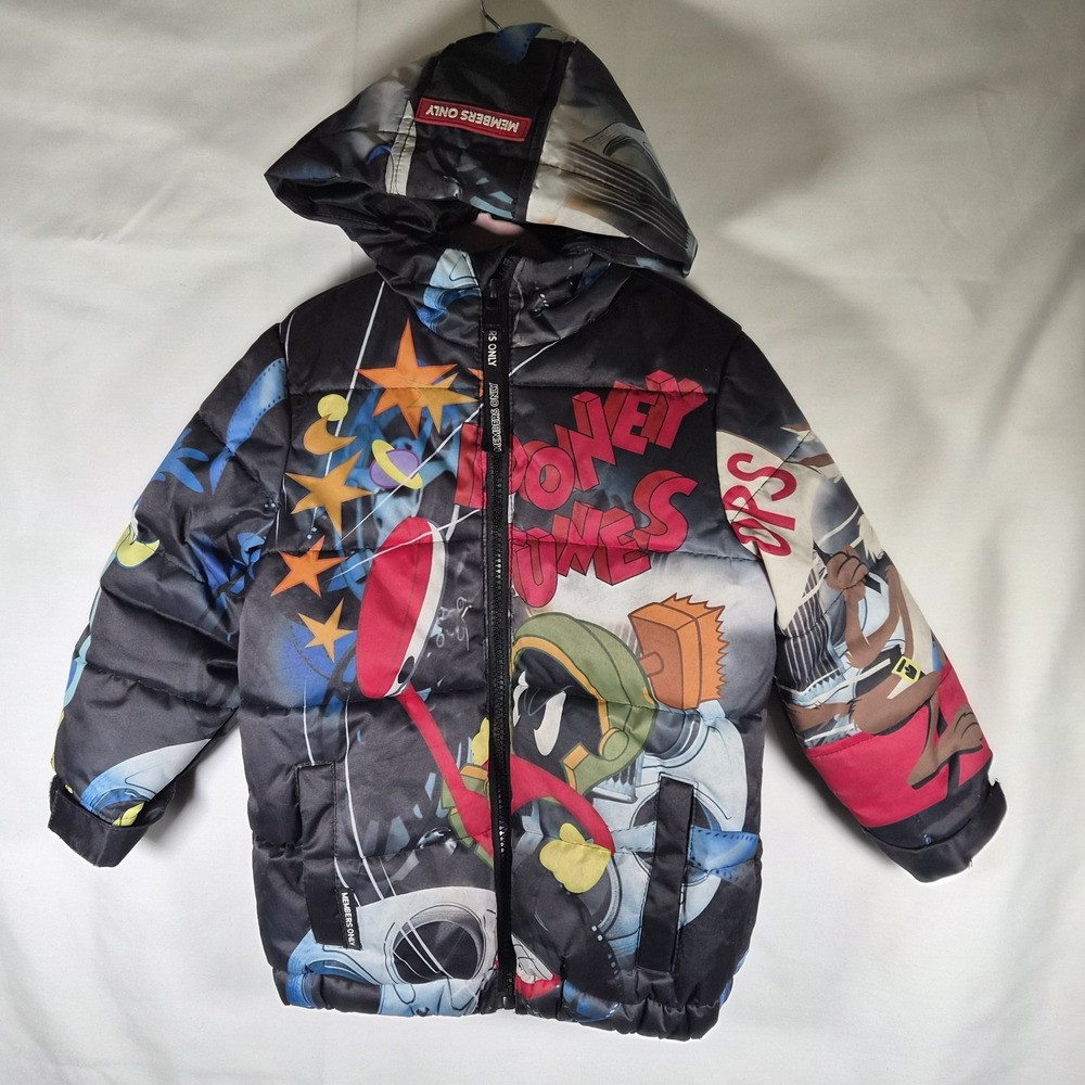 Looney Tunes Members Only Jacket 3T Toddler Puffer Hooded Bugs Bunny Cartoon...‎